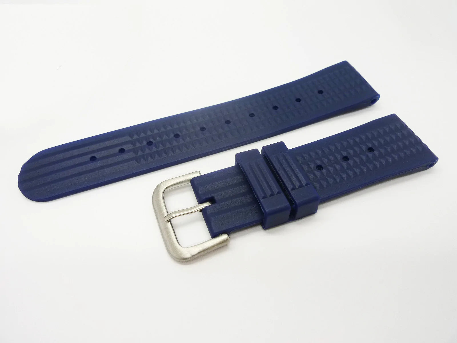 Blue Straight Rubber Waffle Strap