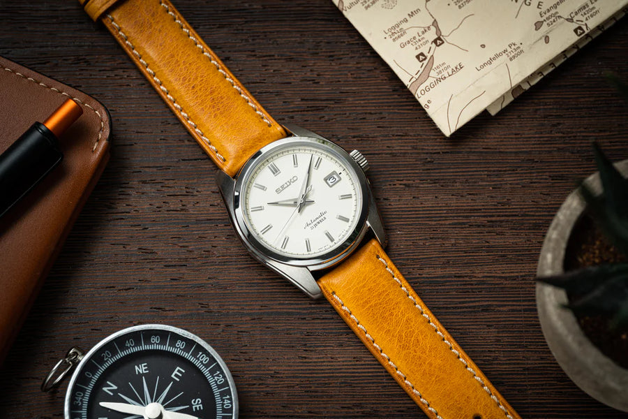 Premium Calfskin Leather Strap - Honey