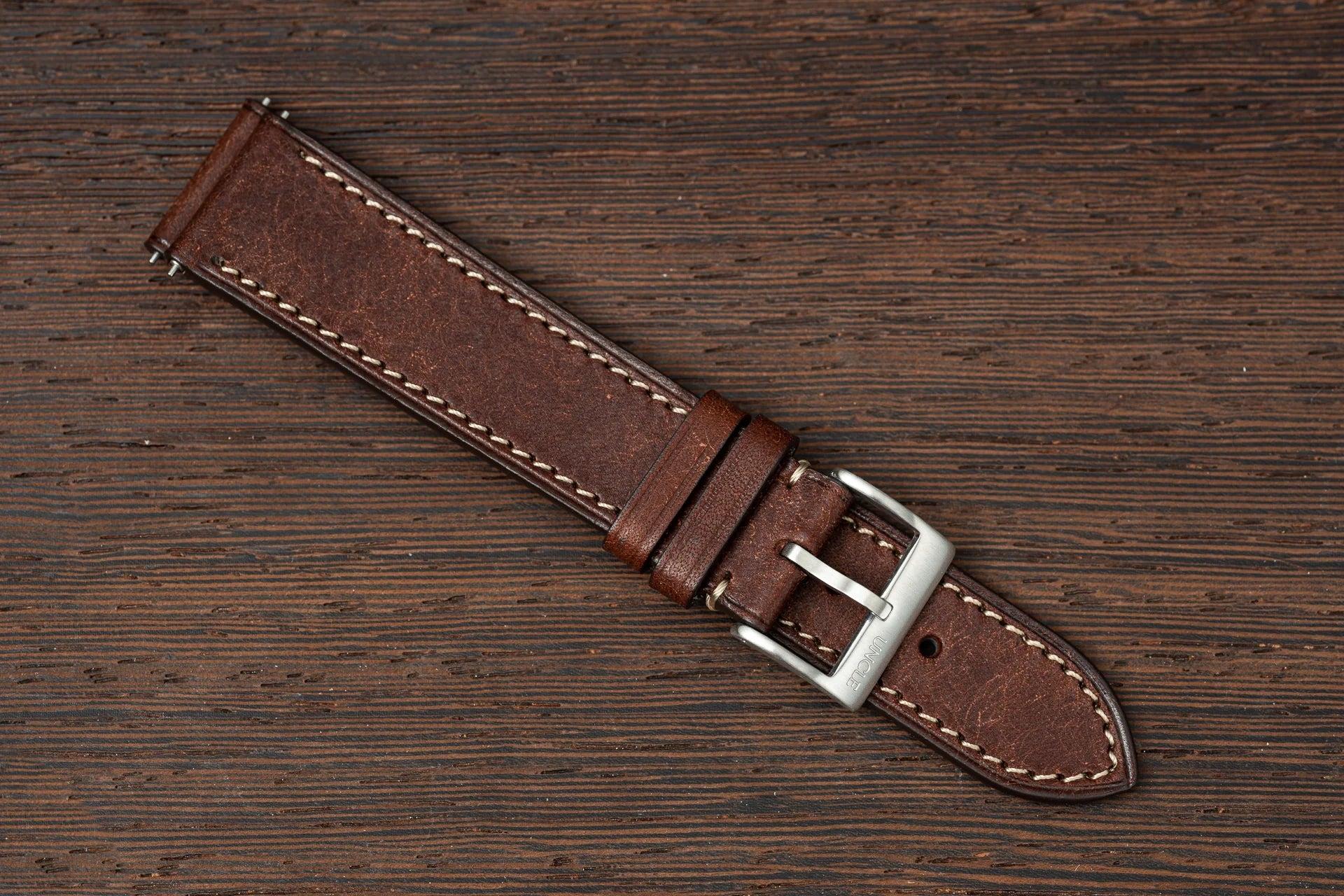 Classic Cowhide Leather Strap - Walnut