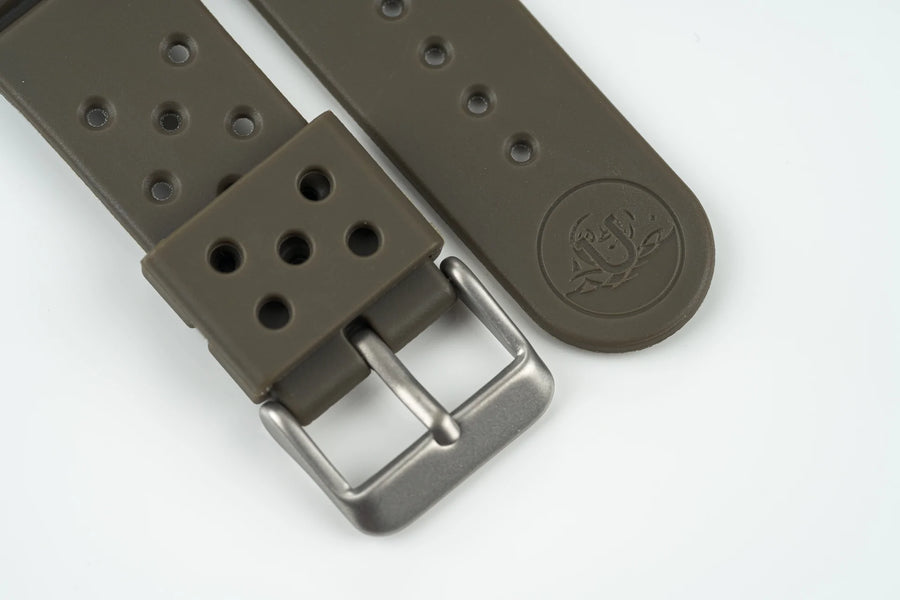 The Classic GL831 Olive Rubber Strap (19/20/22mm short 22mm standard)
